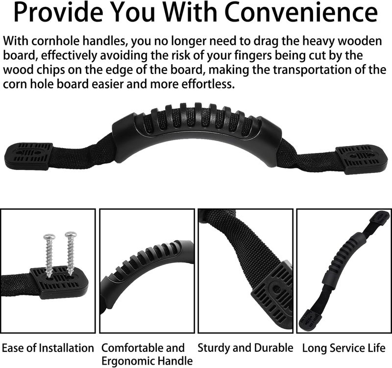 stufool 2 Pcs Cornhole Handles, Corn Hole Handles, Cornhole Board Handles with Hardware - Image 3